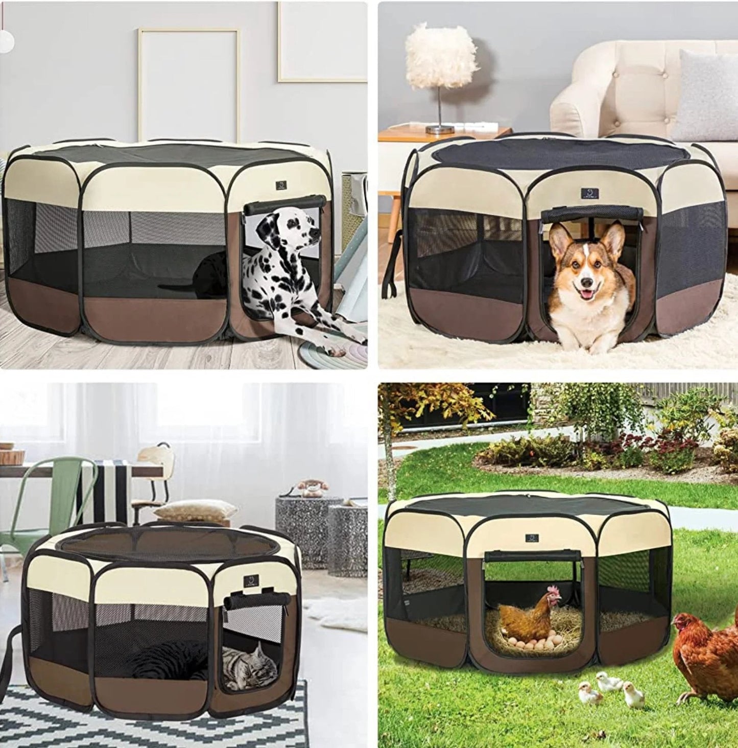 🐾🐕 JETZT 50 % RABATT! 🥳 Tragbares Sommer-Laufgitter für Haustiere – Leicht und faltbar – Belüftung aus Netzgewebe, Tür mit Reißverschluss – ideal für Reisen, Camping oder den Garten