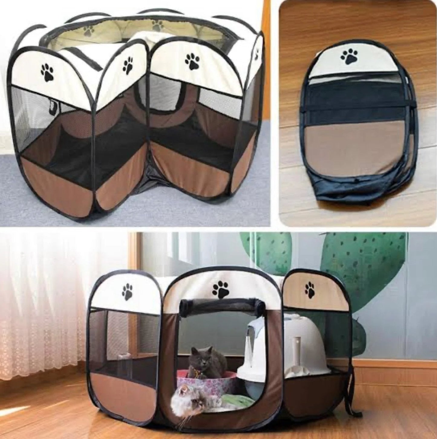🐾🐕 JETZT 50 % RABATT! 🥳 Tragbares Sommer-Laufgitter für Haustiere – Leicht und faltbar – Belüftung aus Netzgewebe, Tür mit Reißverschluss – ideal für Reisen, Camping oder den Garten