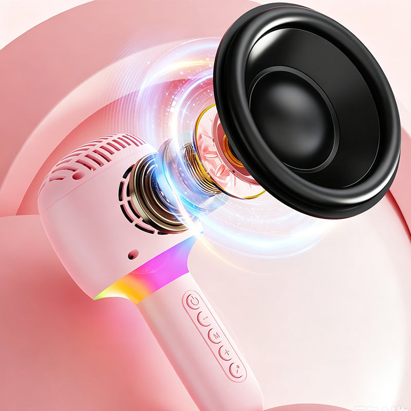 🎉🎶【50 % Rabatt!!】🎤✨ Kabelloses Karaoke-Mikrofon mit Lautsprecher | 3D-Sound & RGB-Beleuchtung 🥳