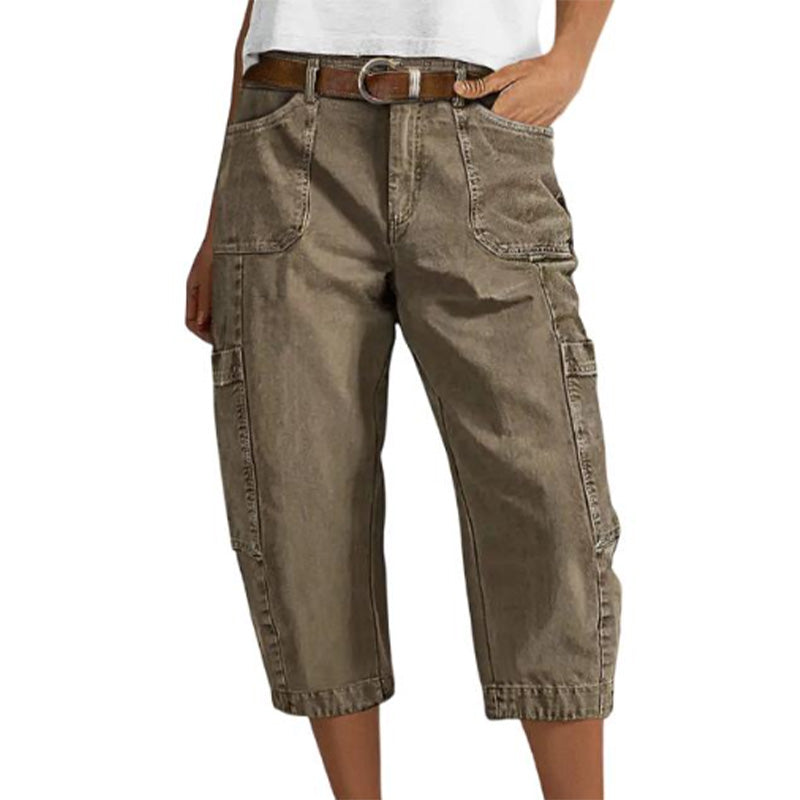 📢📢50 % Rabatt!!⏰👖 Lässige Cargo-Caprihosen für Damen – bequeme 3/4-Hosen mit vielen Taschen, perfekt für Alltag, Reisen & Sommer ☀️