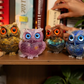 🎁🦉 Natürlicher Kristall-Edelstein-Harz-Eulen-Dekor – Handgefertigter Tischornament für zu Hause, Büro, Auto & Hochzeit