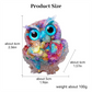 🎁🦉 Natürlicher Kristall-Edelstein-Harz-Eulen-Dekor – Handgefertigter Tischornament für zu Hause, Büro, Auto & Hochzeit