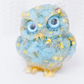 🎁🦉 Natürlicher Kristall-Edelstein-Harz-Eulen-Dekor – Handgefertigter Tischornament für zu Hause, Büro, Auto & Hochzeit