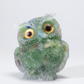 🎁🦉 Natürlicher Kristall-Edelstein-Harz-Eulen-Dekor – Handgefertigter Tischornament für zu Hause, Büro, Auto & Hochzeit