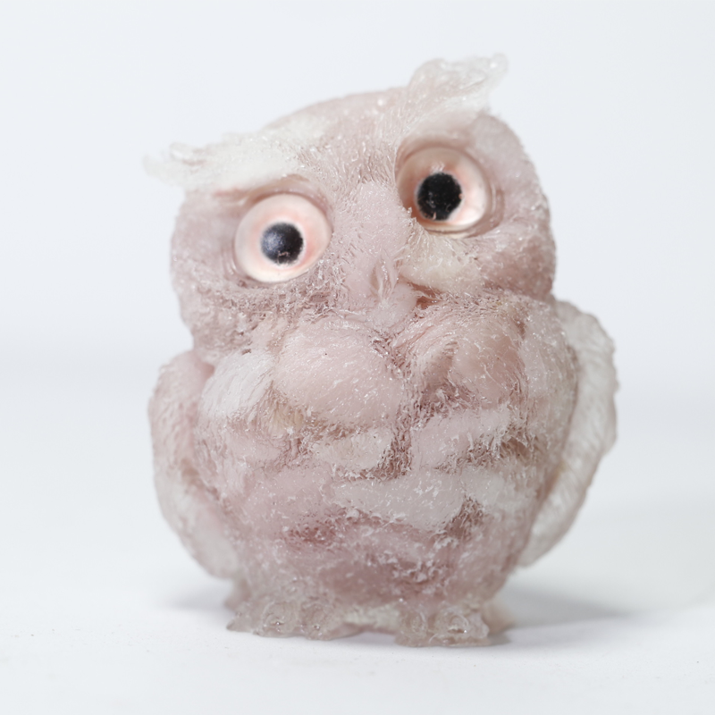 🎁🦉 Natürlicher Kristall-Edelstein-Harz-Eulen-Dekor – Handgefertigter Tischornament für zu Hause, Büro, Auto & Hochzeit