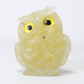 🎁🦉 Natürlicher Kristall-Edelstein-Harz-Eulen-Dekor – Handgefertigter Tischornament für zu Hause, Büro, Auto & Hochzeit