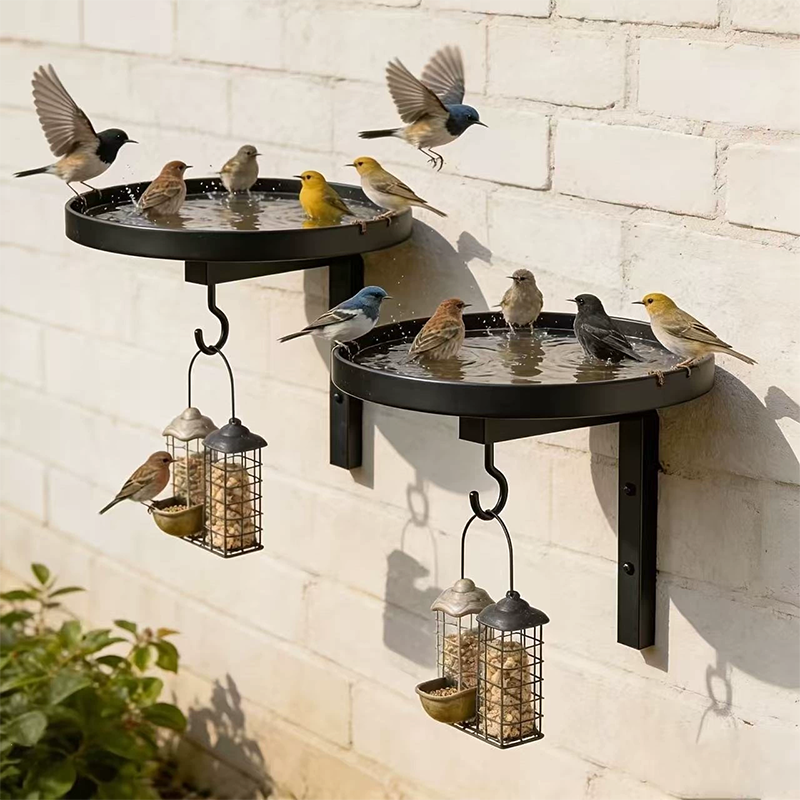 📢Mid-Season Sale: −50% nur für kurze Zeit⏰🐦 Wandmontierter Eisen-Vogeltränke & Futterhaus – dekoratives Kunsthandwerk für Garten, Terrasse & Balkon 🌿🌸