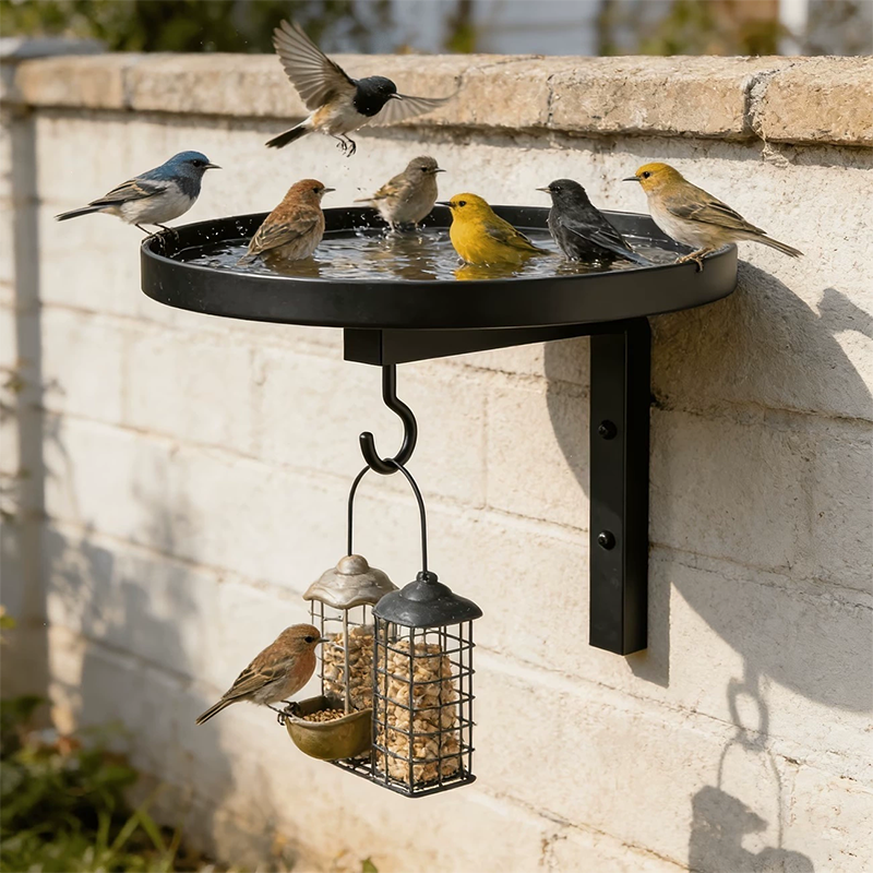 📢Mid-Season Sale: −50% nur für kurze Zeit⏰🐦 Wandmontierter Eisen-Vogeltränke & Futterhaus – dekoratives Kunsthandwerk für Garten, Terrasse & Balkon 🌿🌸