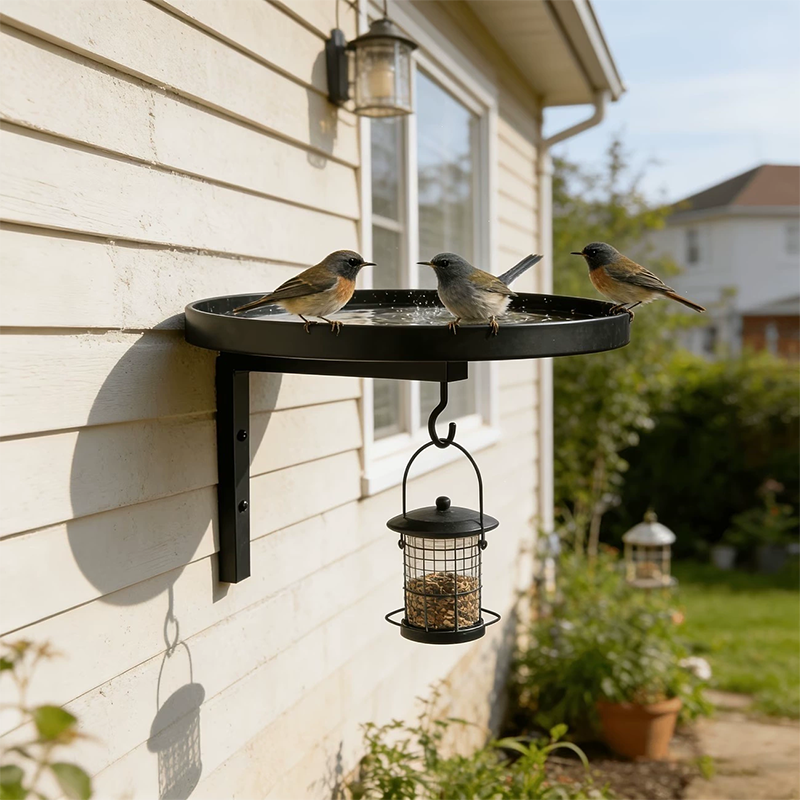 📢Mid-Season Sale: −50% nur für kurze Zeit⏰🐦 Wandmontierter Eisen-Vogeltränke & Futterhaus – dekoratives Kunsthandwerk für Garten, Terrasse & Balkon 🌿🌸