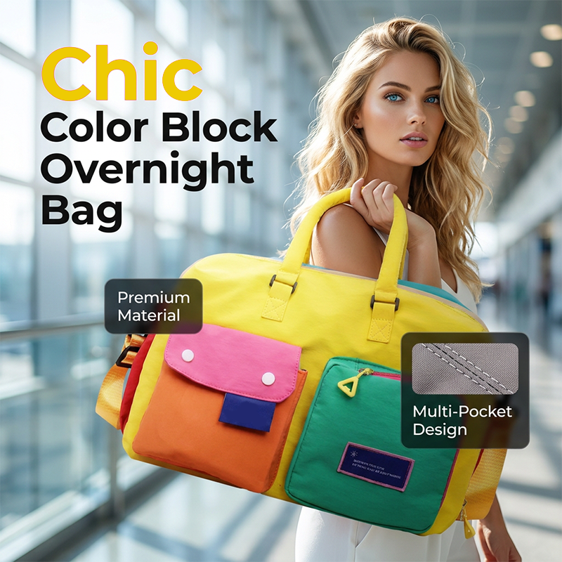 📢📢40 % Rabatt!! 🥳💞 50K+ VERKAUFT! ⚡🏆Lässige Reisetasche mit Farbblock-Design