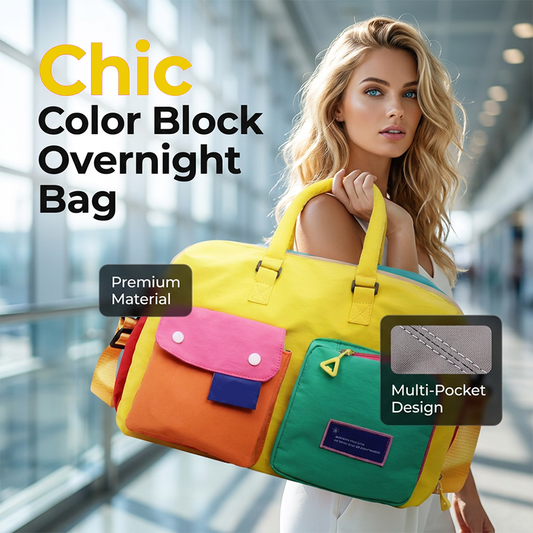 📢📢40 % Rabatt!! 🥳💞 50K+ VERKAUFT! ⚡🏆Lässige Reisetasche mit Farbblock-Design