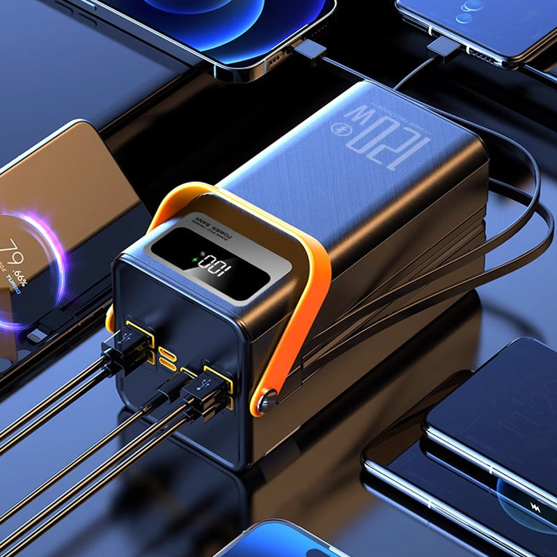 📢📢 50 % RABATT !! ⏰Tragbare Powerbank mit 120W Schnellladung und LED-Licht