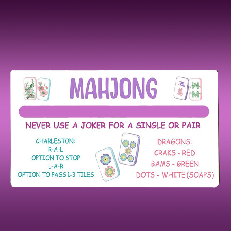 📏🀄 Mahjong-Linienleser mit Vergrößerung & Spielregeln – 4er-Set aus Holz für Anfänger & Profis