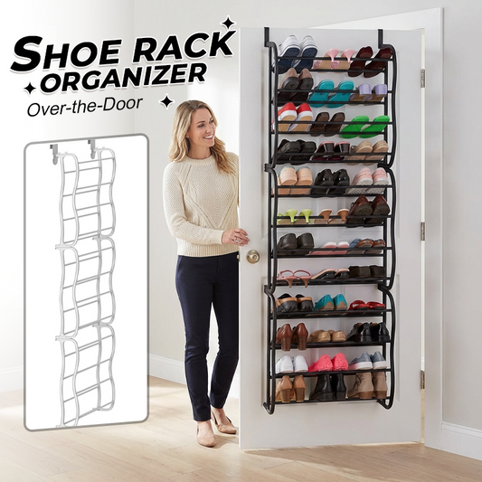 👟 JETZT 50 % RABATT! 🏆 Schuhregal für die Tür – 24 Fächer & werkzeuglose Montage – Passend für Standardtüren, bietet Platz für bis zu 24 Paar Schuhe – ideal für Eingangsbereich oder Kleiderschrank 🚪✨