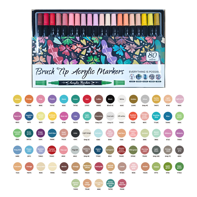 🎨 50% RABATT! ⏳🖌️Schnelltrocknendes Acrylmarker-Set mit zwei Spitzen✨