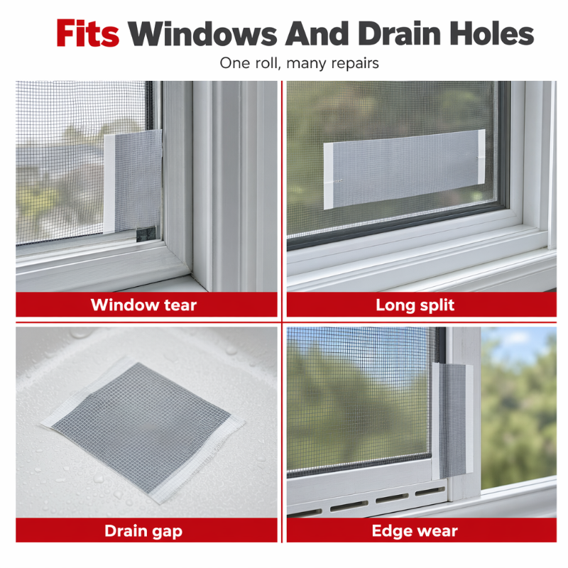 🛠️ 50 % RABATT! Multifunktionales Netzreparaturband – 5–10 m Rolle für Fenster, Fliegengitter & Käfige! ✨ Stark haftend – wasserdicht & strapazierfähig. 🧷 Auf die gewünschte Größe zuschneiden