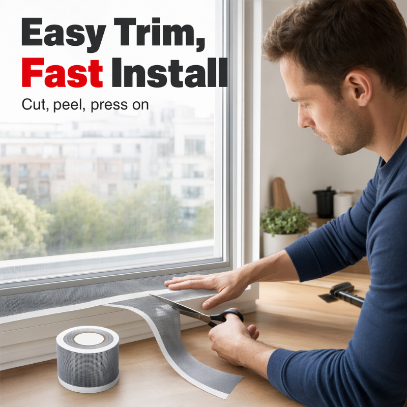 🛠️ 50 % RABATT! Multifunktionales Netzreparaturband – 5–10 m Rolle für Fenster, Fliegengitter & Käfige! ✨ Stark haftend – wasserdicht & strapazierfähig. 🧷 Auf die gewünschte Größe zuschneiden
