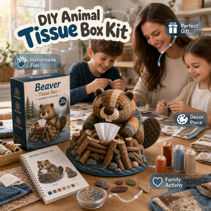 🎁Bastelset für eine Taschentuchbox mit niedlichen kleinen Tieren🐨🦦