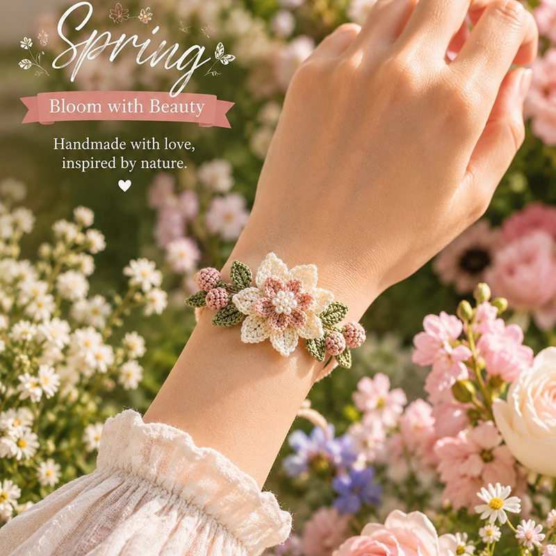🔥🎁50 % Rabatt!!🥳DIY-Häkelarmband-Set mit Naturmotiven🧶🌿