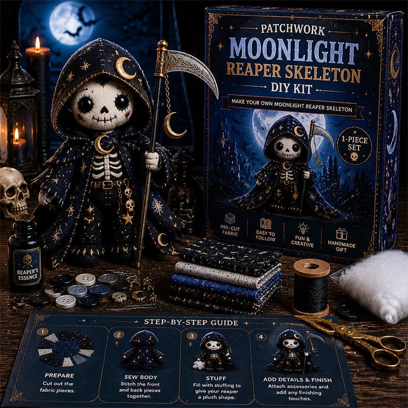 🥳 50 % Rabatt!! 🎁 Halloween DIY Nähanleitung-Set für Skelett-Puppe 🎃💀