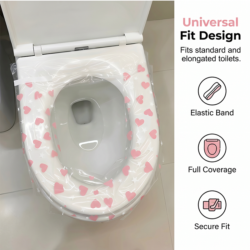 🚽🛡️ Disposable toilet seat cover – waterproof, universal fit, travel-friendly!
