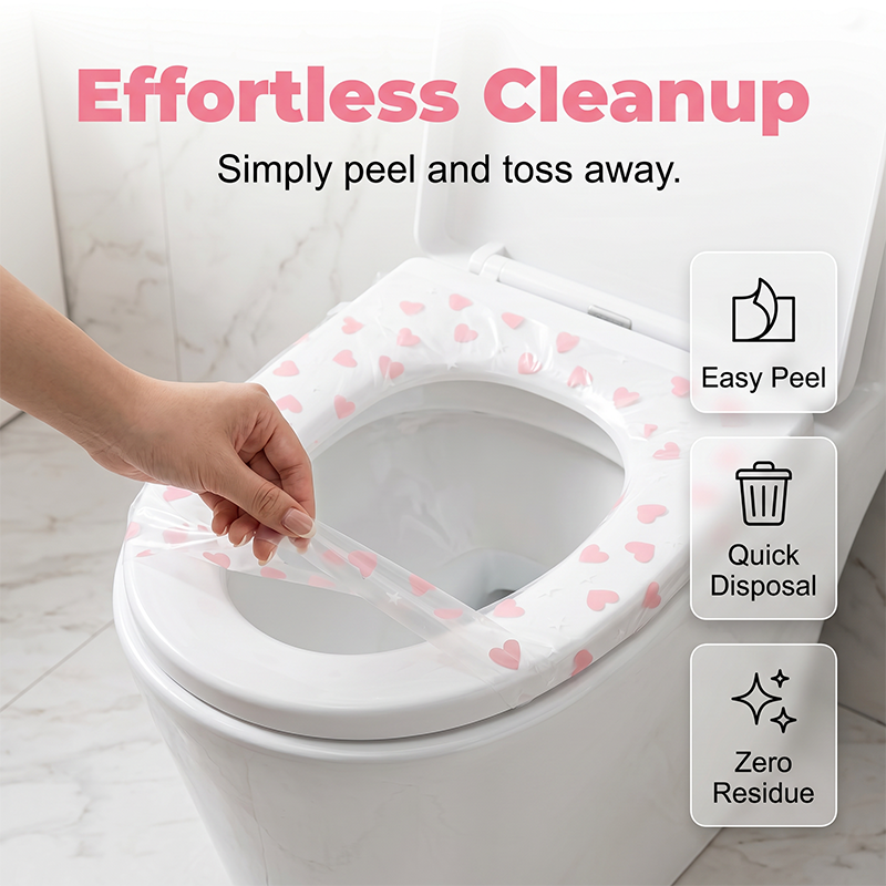 🚽🛡️ Disposable toilet seat cover – waterproof, universal fit, travel-friendly!