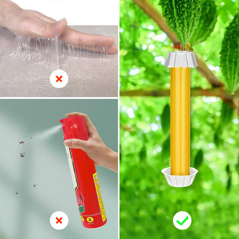🔥🎁 1+1 GRATIS!!🥳🟡 Doppelte Form & wetterfest! Klebefalle für den Garten – T-Flagge & Band, leuchtend gelb für Weiße Fliegen & Trauermücken ✨