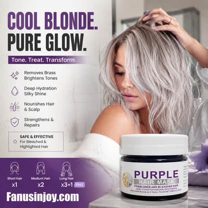 🏆 Letzter Tag zum Sonderpreis von nur 9 €!✨Feuchtigkeitsspendende, violette Haarmaske mit langanhaltendem Duft, Anti-Gelbstich-Intensivpflege für blondiertes Haar