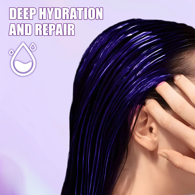🏆 Letzter Tag zum Sonderpreis von nur 9 €!✨Feuchtigkeitsspendende, violette Haarmaske mit langanhaltendem Duft, Anti-Gelbstich-Intensivpflege für blondiertes Haar