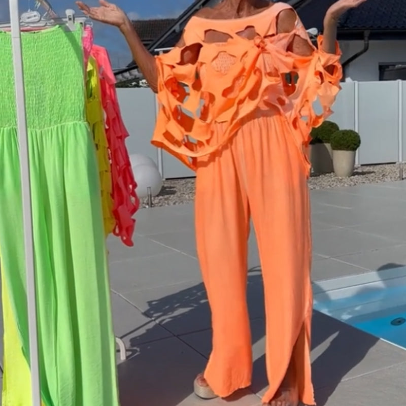 🔥 Set aus Cutout-Top und Bandeau-Jumpsuit – Herzzerreißend und sexy 👗