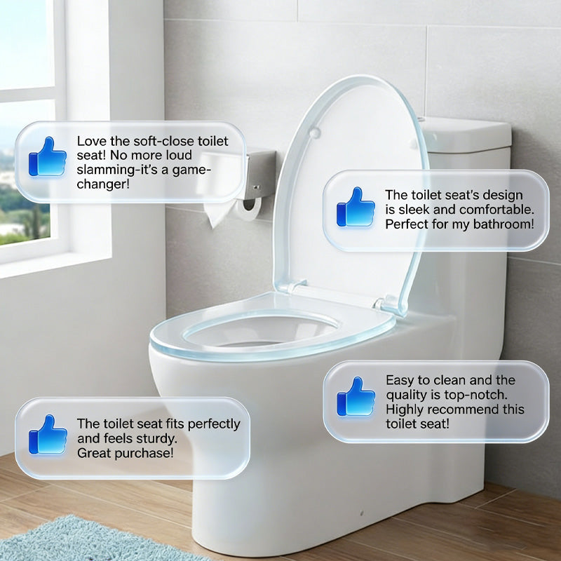 📢📢50 % Rabatt!! ⏰🚽 Ergonomischer Soft-Close-Toilettensitz mit Ein-Klick-Abnehmbefunktion, einfache Montage | 🧽 Dicker PP-Sitz leicht zu reinigen, passend für U/V/O-/quadratische Becken