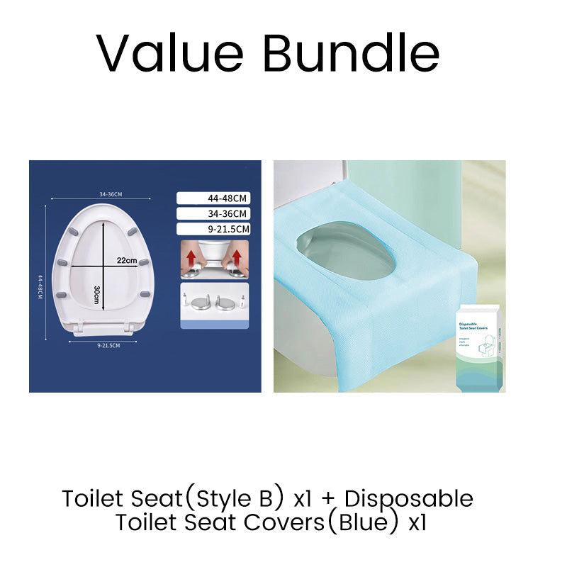 📢📢50 % Rabatt!! ⏰🚽 Ergonomischer Soft-Close-Toilettensitz mit Ein-Klick-Abnehmbefunktion, einfache Montage | 🧽 Dicker PP-Sitz leicht zu reinigen, passend für U/V/O-/quadratische Becken