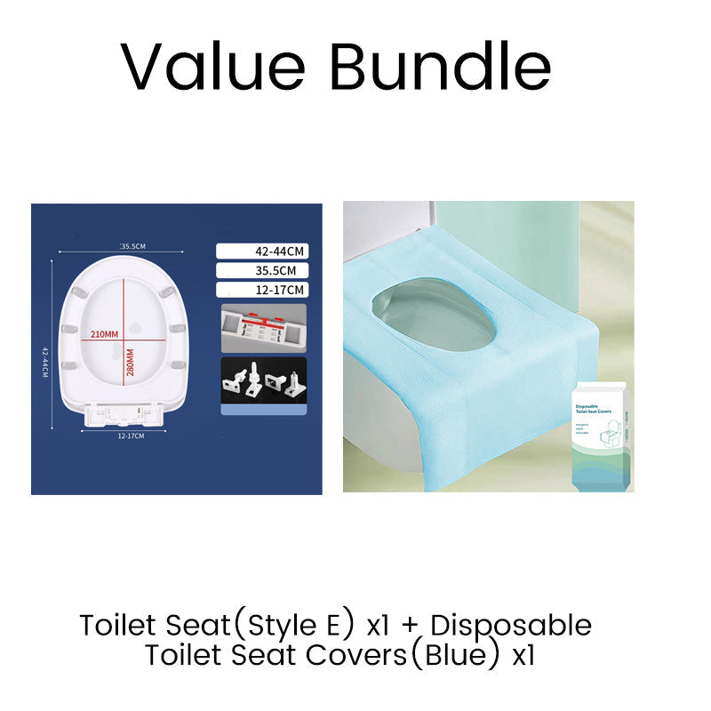 📢📢50 % Rabatt!! ⏰🚽 Ergonomischer Soft-Close-Toilettensitz mit Ein-Klick-Abnehmbefunktion, einfache Montage | 🧽 Dicker PP-Sitz leicht zu reinigen, passend für U/V/O-/quadratische Becken