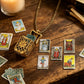 🔮✨ Vintage Tarot Medaillon-Halskette mit Anhänger  🎁 −50 % JETZT!!