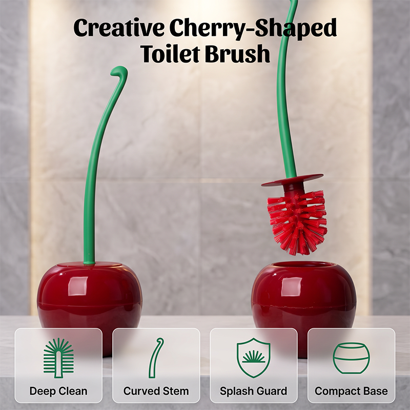 🍒 Kreative kirschförmige Toilettenbürste, platzsparend & praktisch