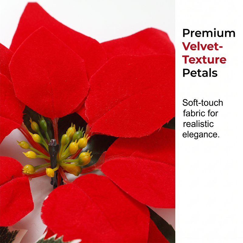 🎄 Weihnachts‑Poinsettia‑Lichterkette, bunte Weihnachtsstern‑Blumen‑LED‑Lichterkette für Dekoration, Innen‑ und Außeneinsatz