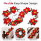 🎄 Weihnachts‑Poinsettia‑Lichterkette, bunte Weihnachtsstern‑Blumen‑LED‑Lichterkette für Dekoration, Innen‑ und Außeneinsatz