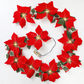 🎄 Weihnachts‑Poinsettia‑Lichterkette, bunte Weihnachtsstern‑Blumen‑LED‑Lichterkette für Dekoration, Innen‑ und Außeneinsatz