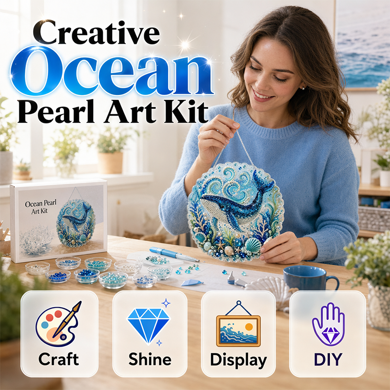🎁🌊 DIY-Meeresperlenmalerei – Gestalte dein eigenes, einzigartiges Wandbild mit einem wunderschönen Meeresmotiv