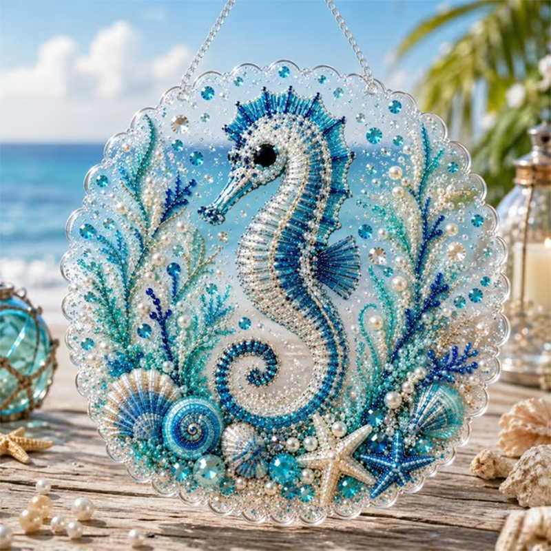 🎁🌊 DIY-Meeresperlenmalerei – Gestalte dein eigenes, einzigartiges Wandbild mit einem wunderschönen Meeresmotiv