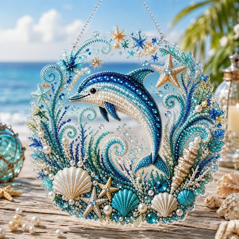 🎁🌊 DIY-Meeresperlenmalerei – Gestalte dein eigenes, einzigartiges Wandbild mit einem wunderschönen Meeresmotiv