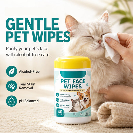 🐱🐶 JETZT 50% RABATT! ✨🐱🐶 Alkoholfreie Augenflecken-Feuchttücher für Katzen & Hunde | 40 Stück pro Dose