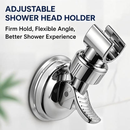 🔥🎁 2+1 GRATIS!!🥳💞 50K+ VERKAUFT! ⚡💧 Bohrfreier Duschkopfhalter – verstellbarer Saugnapf‑Brausehalter, Chrom‑Oberfläche