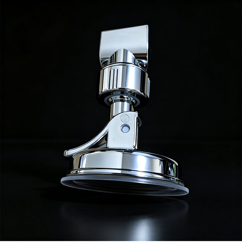 🔥🎁 2+1 GRATIS!!🥳💞 50K+ VERKAUFT! ⚡💧 Bohrfreier Duschkopfhalter – verstellbarer Saugnapf‑Brausehalter, Chrom‑Oberfläche