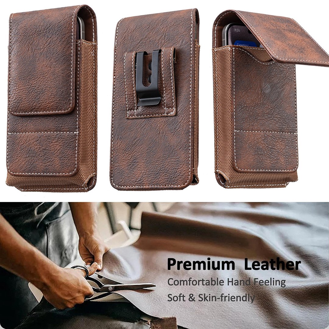 ⚡ Großer Rabatt | Gürteltasche für Smartphones 📱 Mehrfach-Tasche aus Leder mit Kartenfach