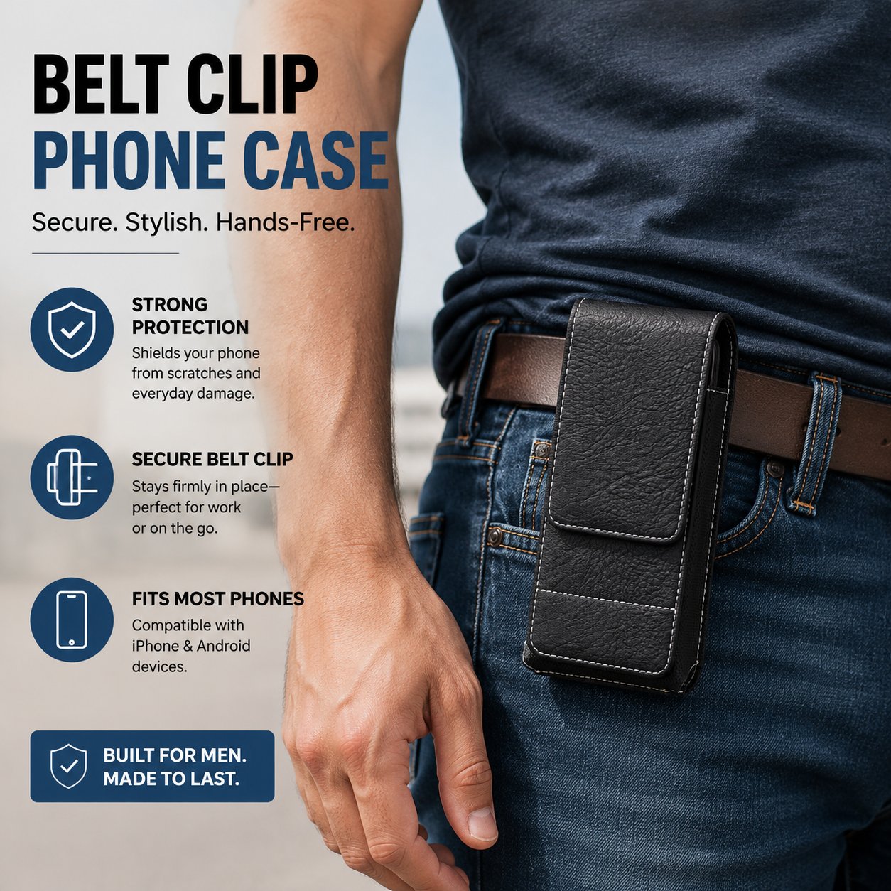 ⚡ Großer Rabatt | Gürteltasche für Smartphones 📱 Mehrfach-Tasche aus Leder mit Kartenfach