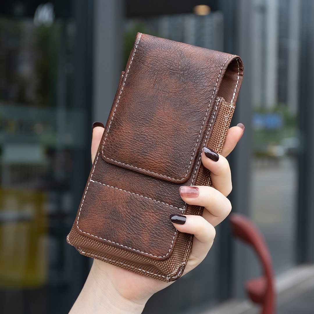 ⚡ Großer Rabatt | Gürteltasche für Smartphones 📱 Mehrfach-Tasche aus Leder mit Kartenfach