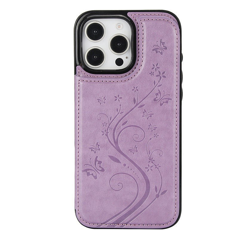💥⏳ 50 % RABATT! 📱 Elegante Handyhülle mit Blumen‑Schmetterling‑Muster, schlankem Kartenfach, stoßfestem Silikon, praktischer Aufbewahrung für Ausweise