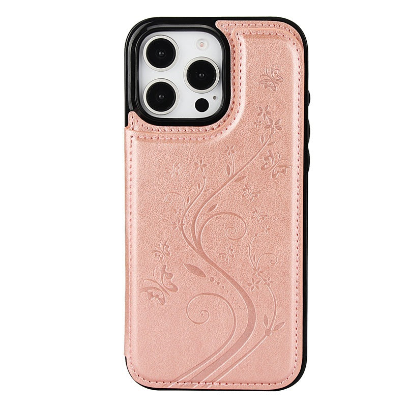 💥⏳ 50 % RABATT! 📱 Elegante Handyhülle mit Blumen‑Schmetterling‑Muster, schlankem Kartenfach, stoßfestem Silikon, praktischer Aufbewahrung für Ausweise