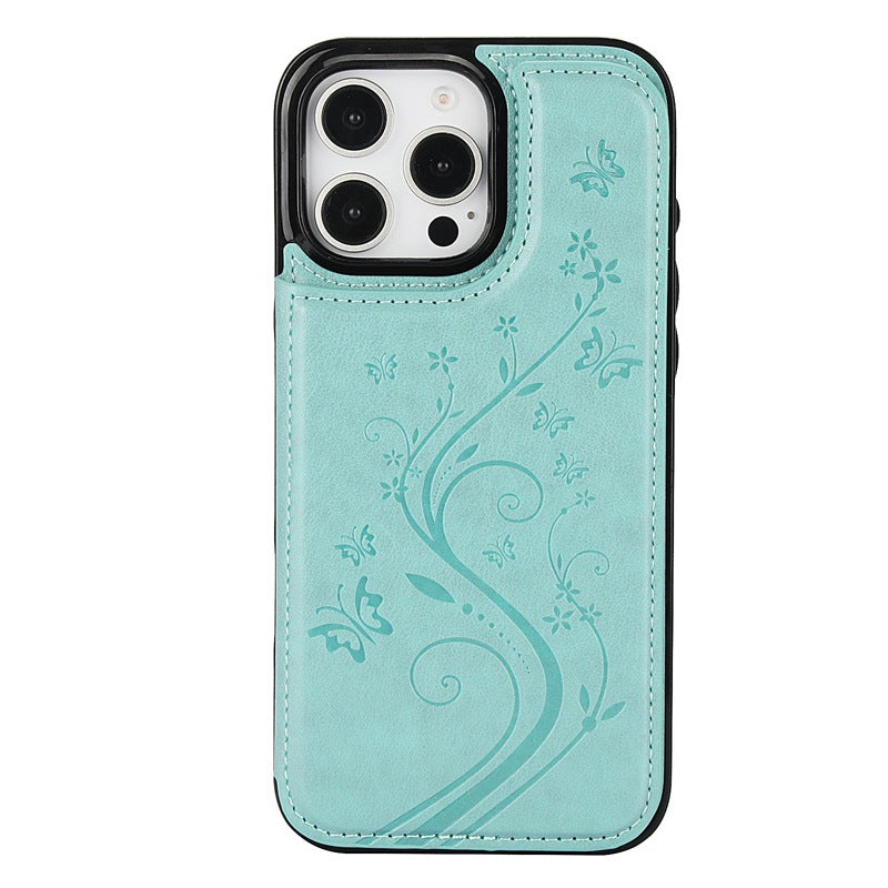 💥⏳ 50 % RABATT! 📱 Elegante Handyhülle mit Blumen‑Schmetterling‑Muster, schlankem Kartenfach, stoßfestem Silikon, praktischer Aufbewahrung für Ausweise